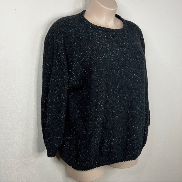 2x Vintage 🌈 Domani Black Rainbow Knit Sweater Long Sleeve Plus - Picture 3 of 8